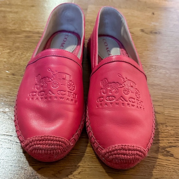 Coach Charlie Espadrille Bold Pink Flats Size 9 - Picture 2 of 16